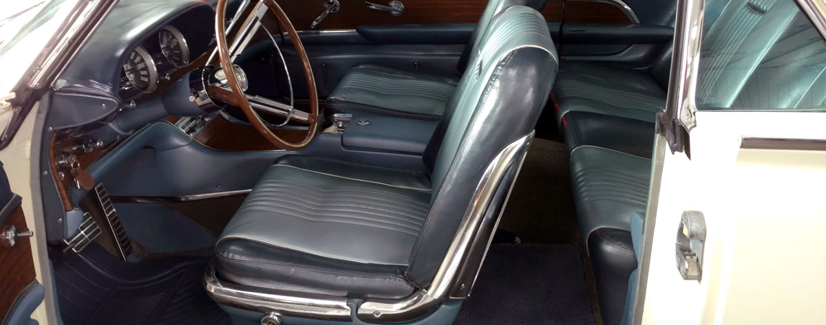 Front interior of a classic car after it was detailed by NCS Auto & Detail